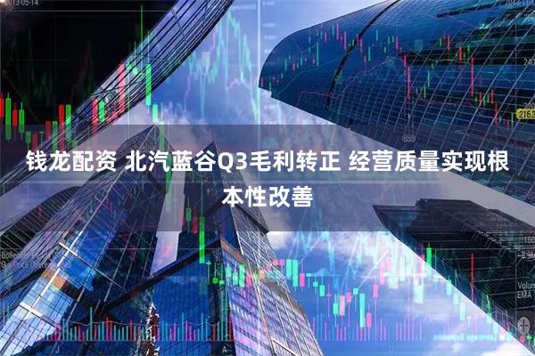 钱龙配资 北汽蓝谷Q3毛利转正 经营质量实现根本性改善