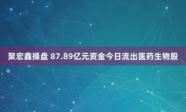 聚宏鑫操盘 87.89亿元资金今日流出医药生物股